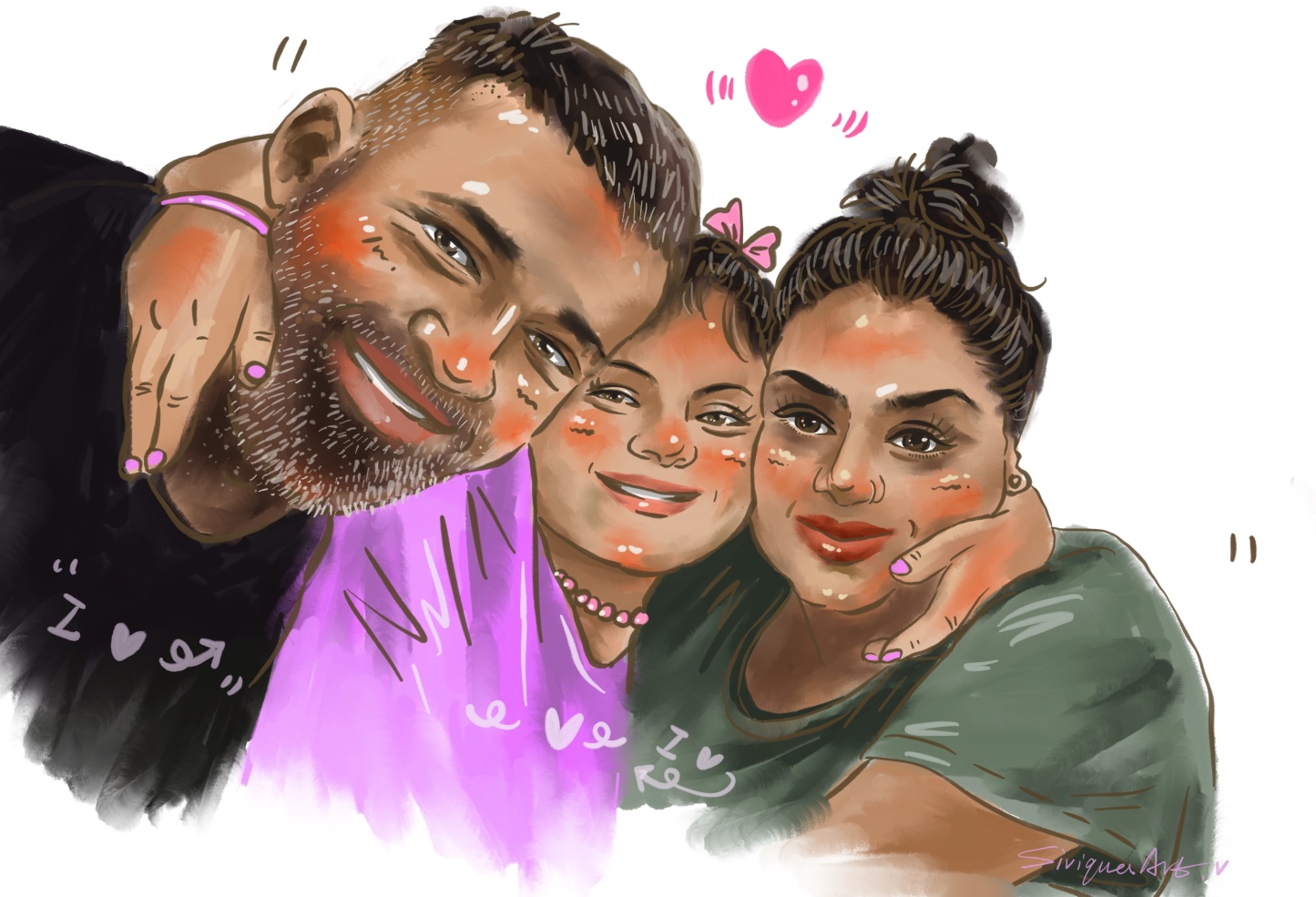 Joyful Bonds: Custom Family Portrait Art