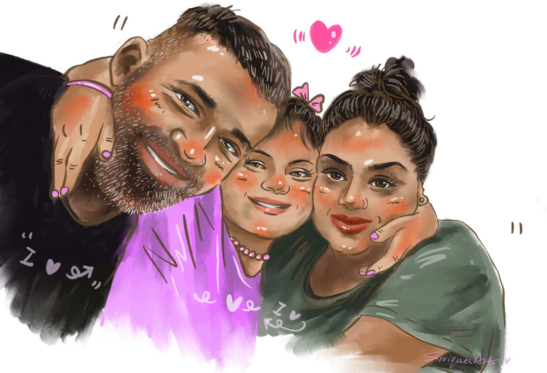 Joyful Bonds: Custom Family Portrait Art
