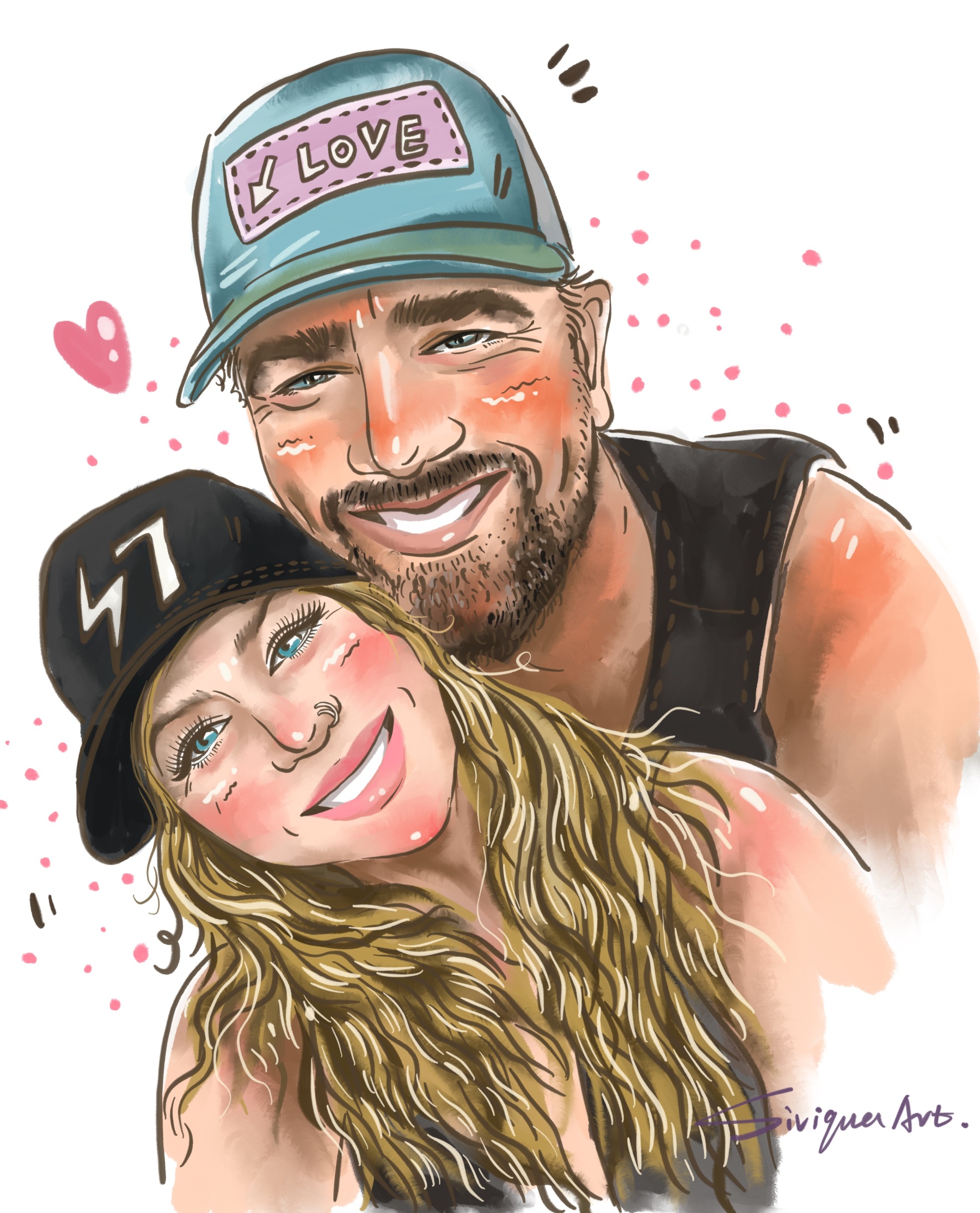 Love Eternal: Custom Couple Portrait Art