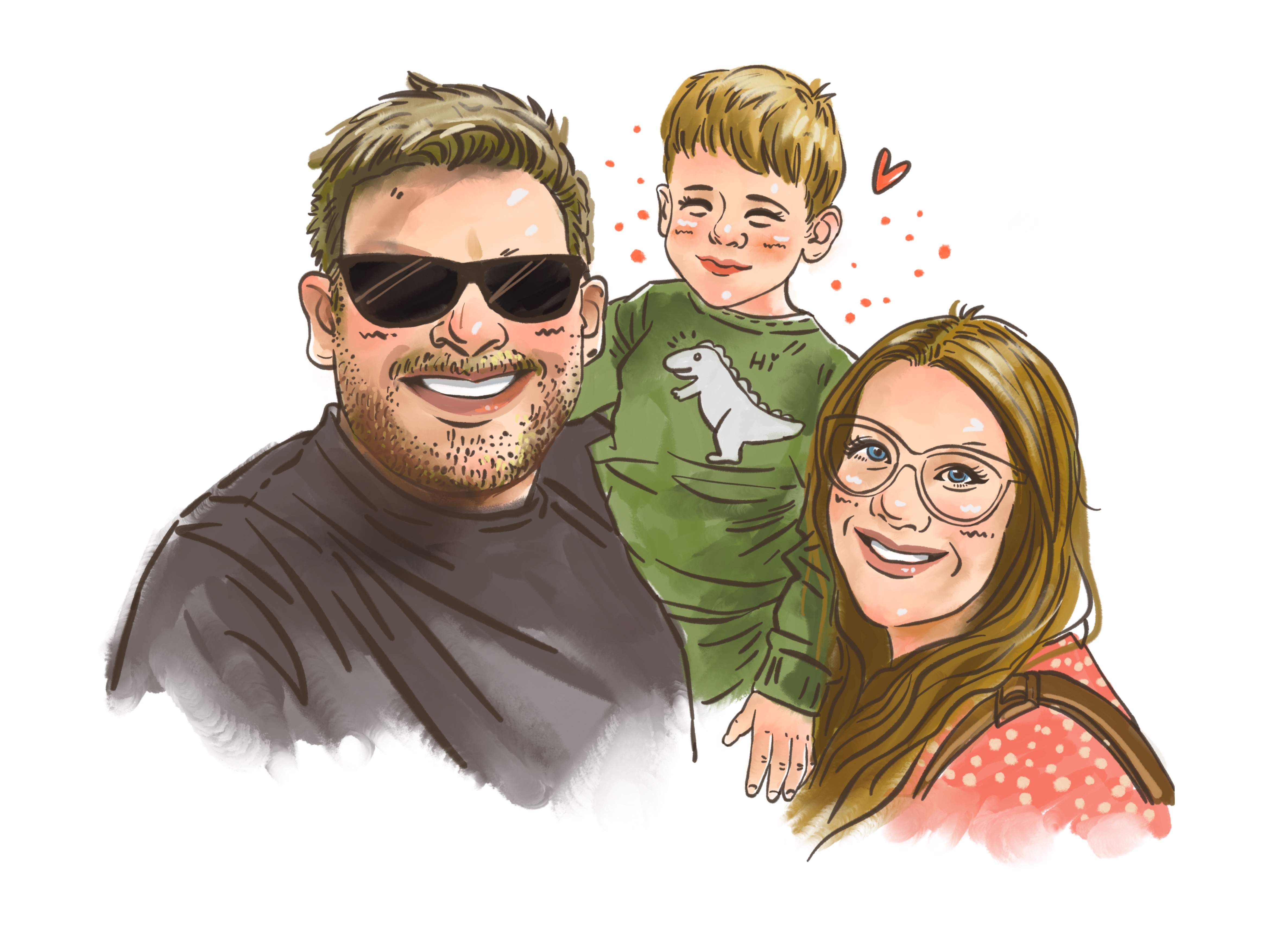 Joyful Bonds: Custom Family Portrait Art