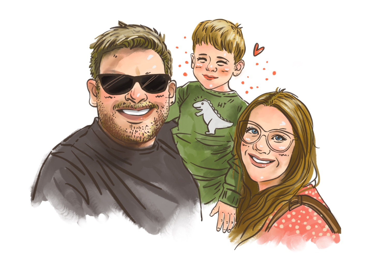 Joyful Bonds: Custom Family Portrait Art
