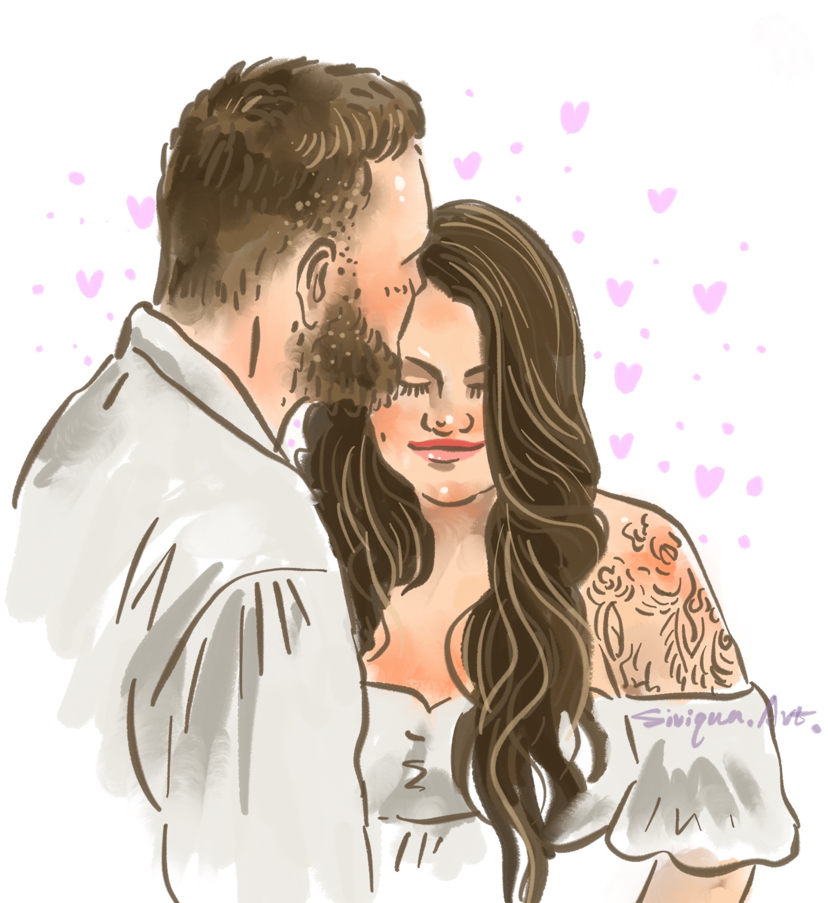 Happily Ever After: Custom Wedding Couple Portrait