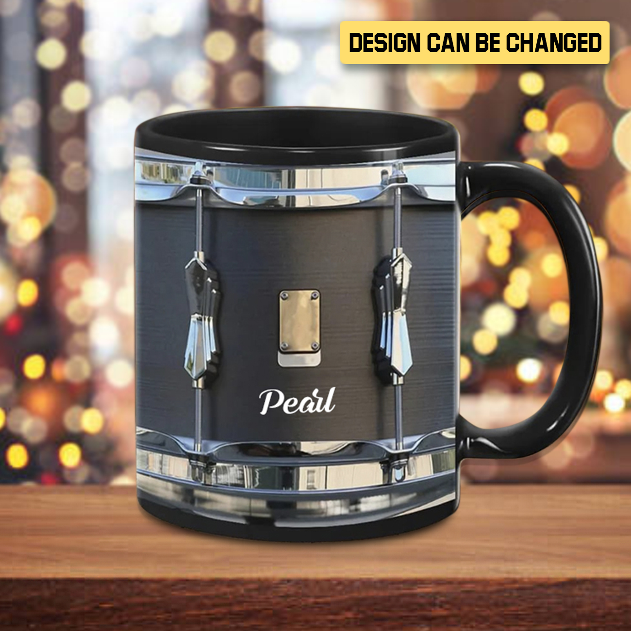 Custom Black Vintage Drum Mug Funny Drumming Gifts, Gift for Drummer, Drumming Coffee Cup