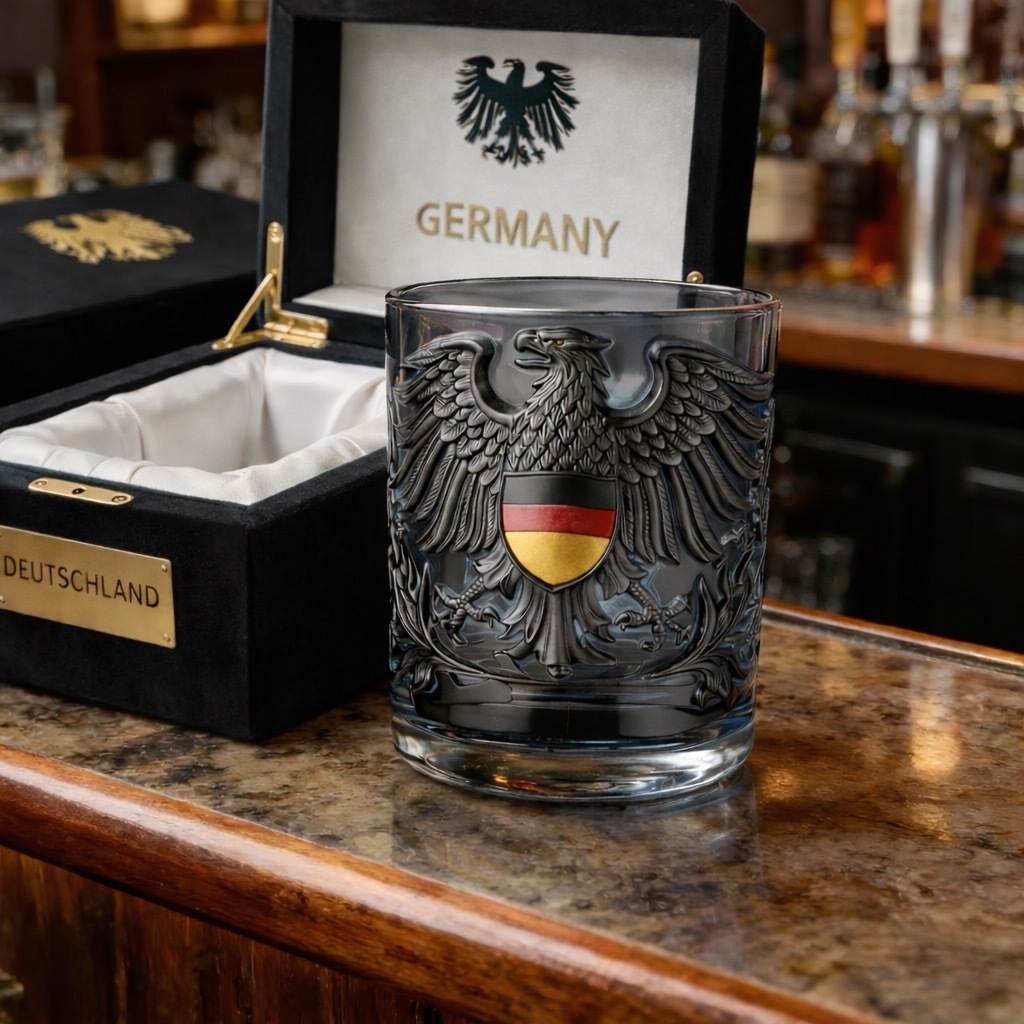 DE Black Eagle Embossed Heritage Glass