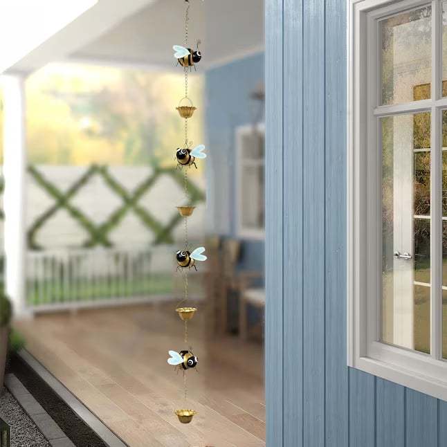 🐝Whimsical Bee Rain Chain — Transforming Rainy Days into a Garden Spectacle