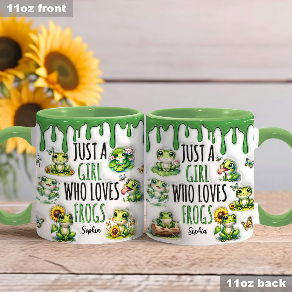 Just A Girl Who Loves Frogs - Personalized Frog Accent Mug