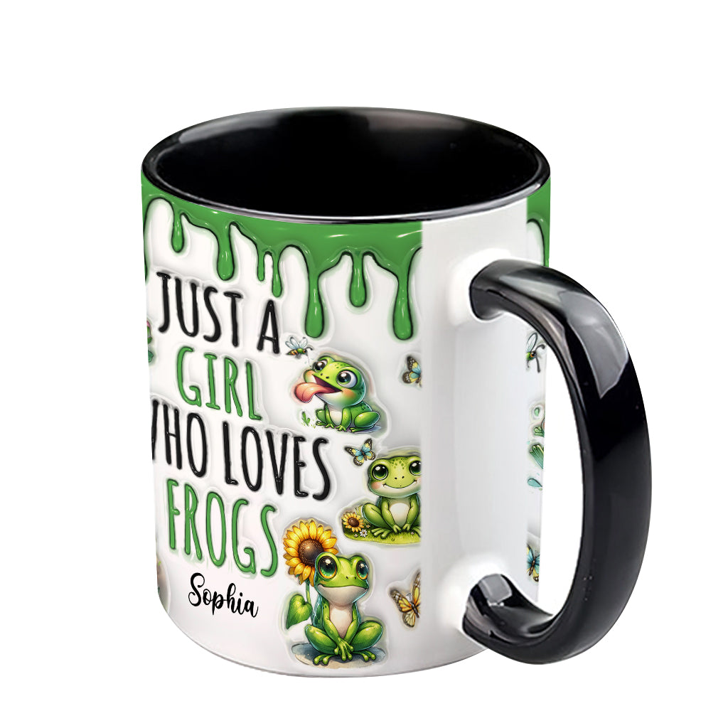 Just A Girl Who Loves Frogs - Personalized Frog Accent Mug