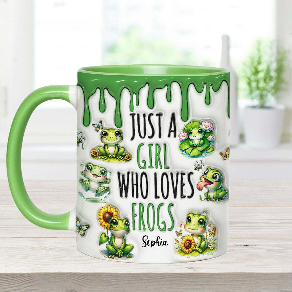 Just A Girl Who Loves Frogs - Personalized Frog Accent Mug