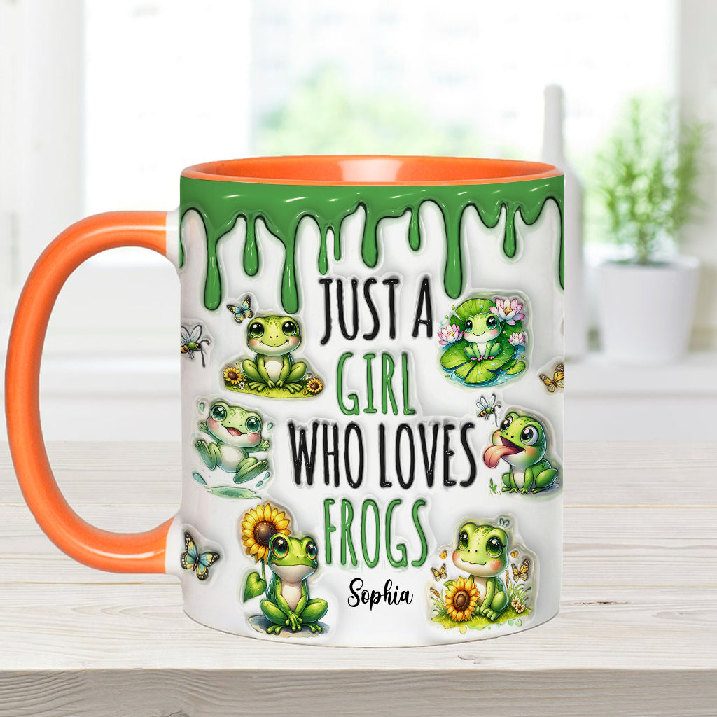 Just A Girl Who Loves Frogs - Personalized Frog Accent Mug