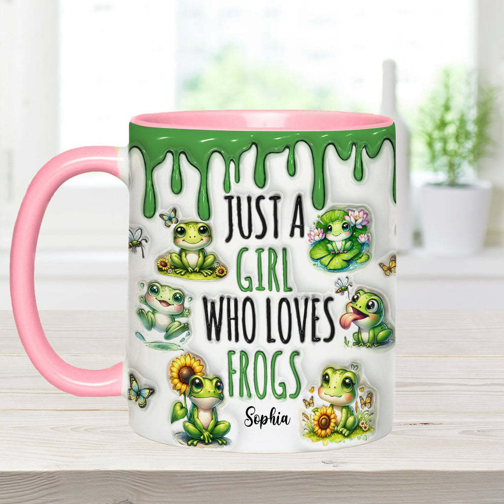 Just A Girl Who Loves Frogs - Personalized Frog Accent Mug