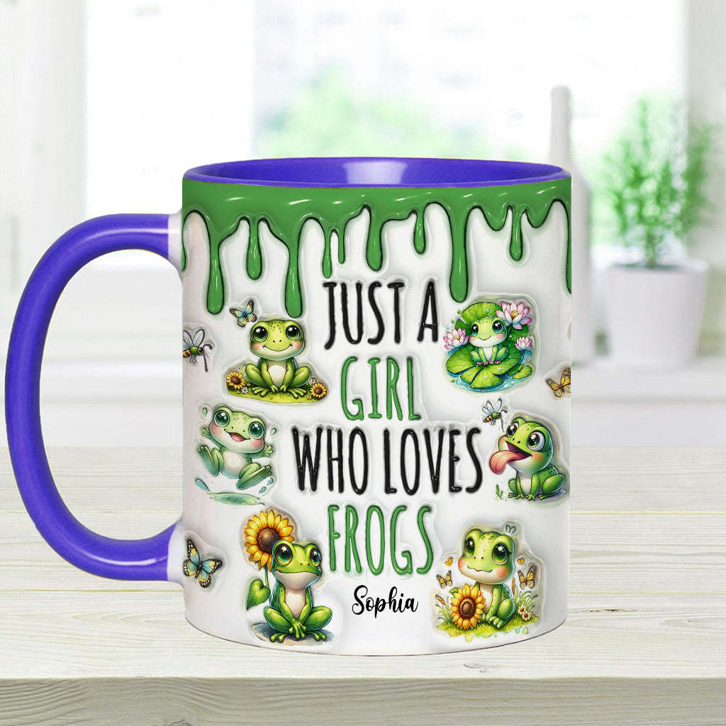 Just A Girl Who Loves Frogs - Personalized Frog Accent Mug