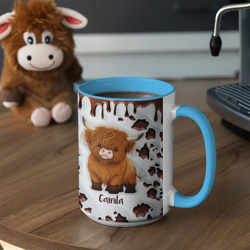 Personalized Highland Cow Mug with Name