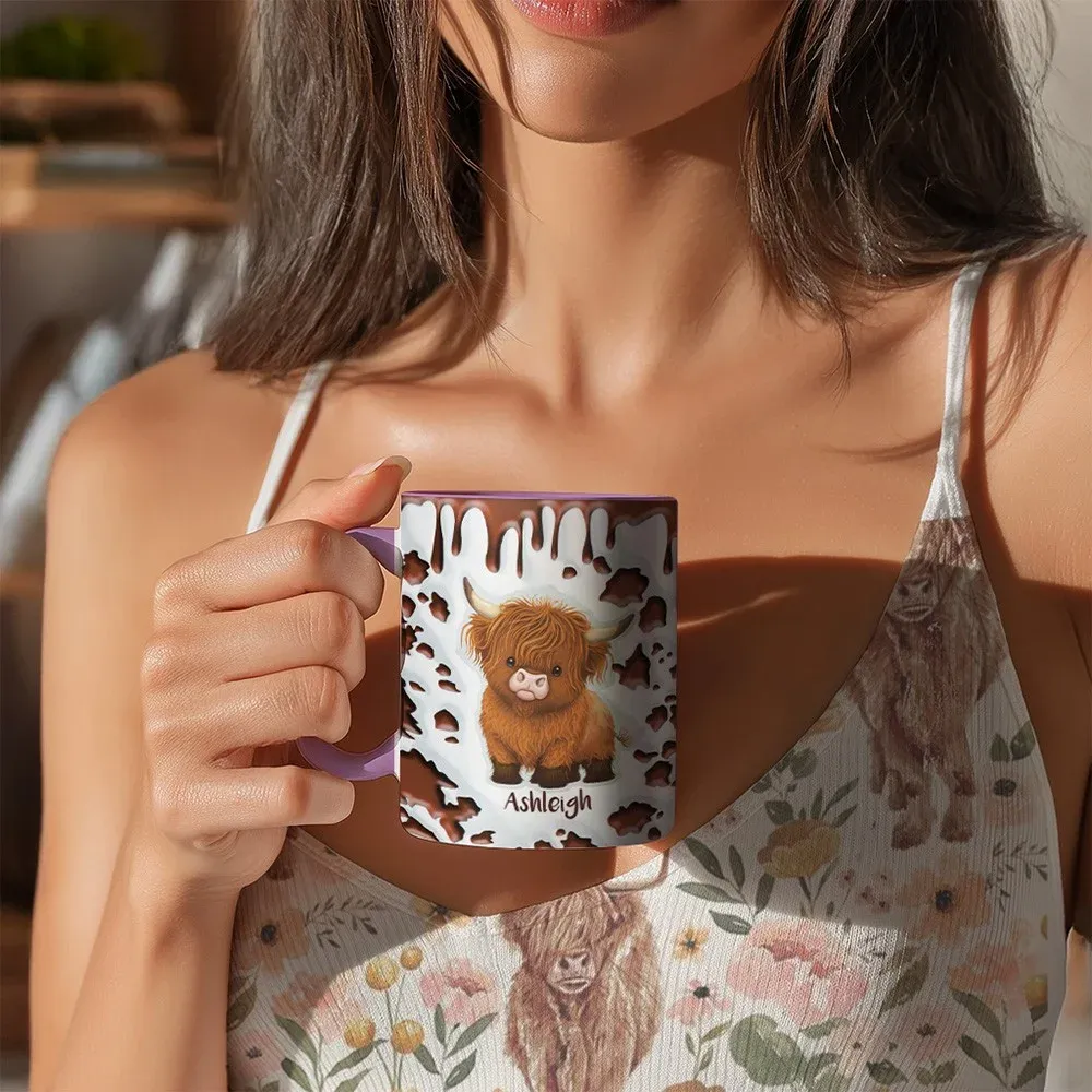 Personalized Highland Cow Mug with Name