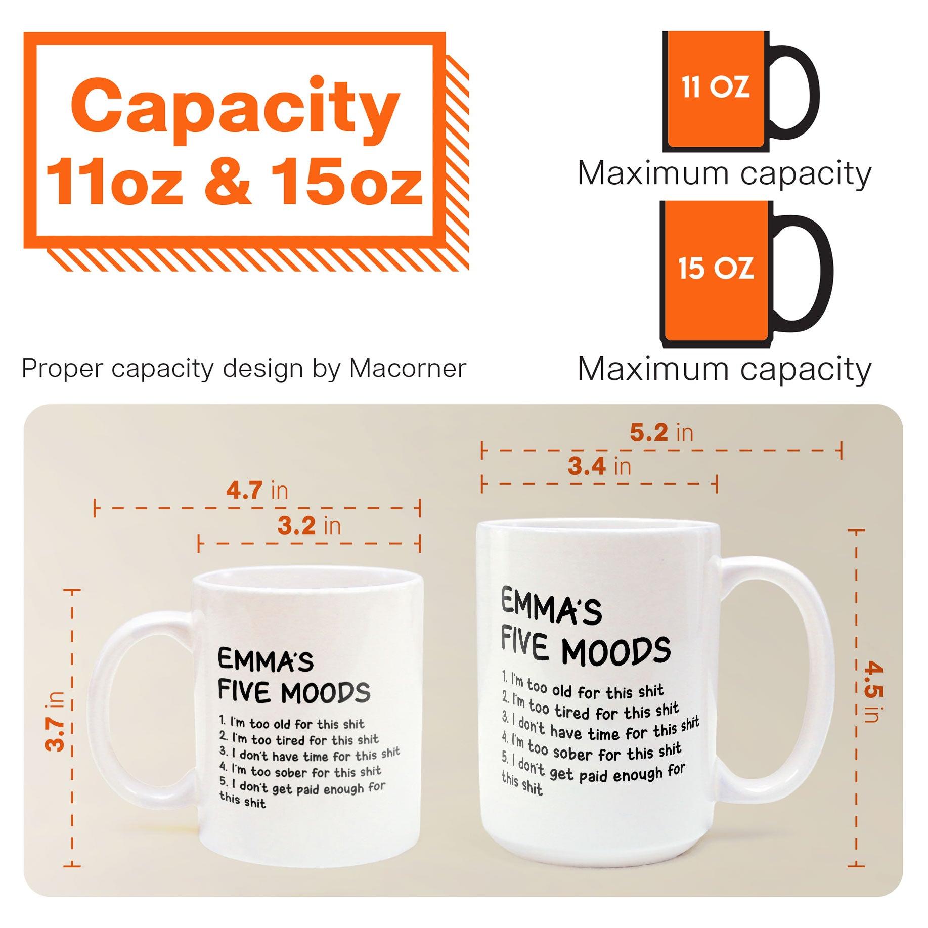 Funny Mug - My Five Moods  - Personalized Mug