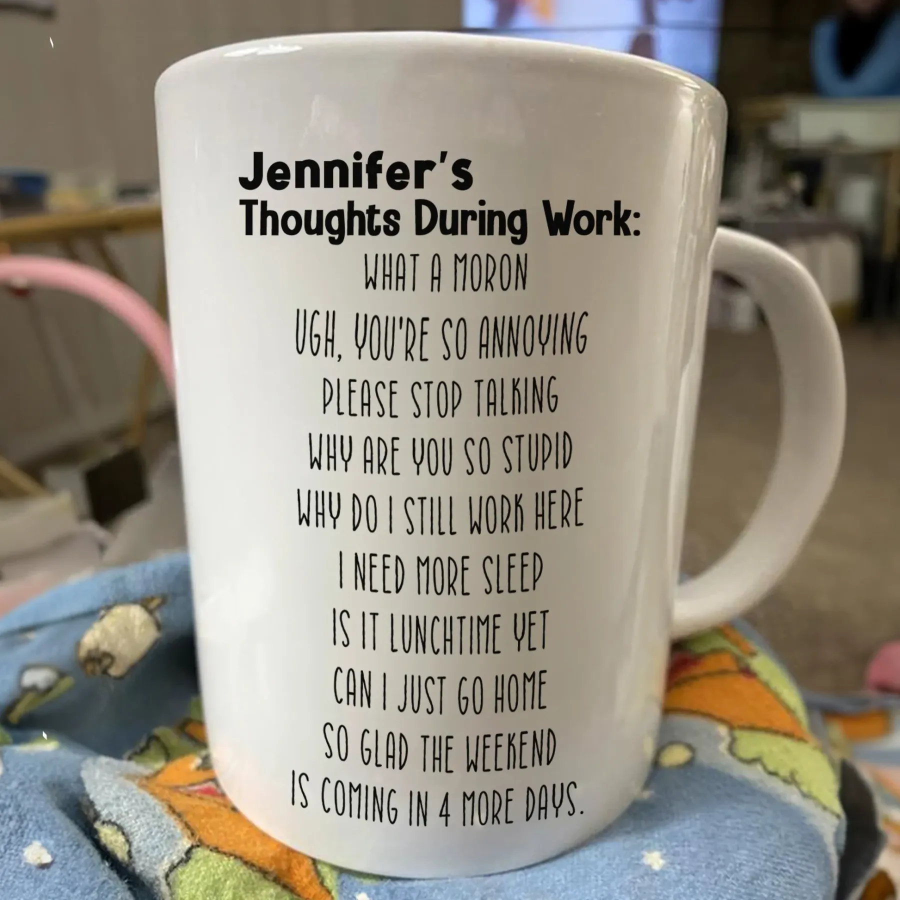 Thoughts During Work - Personalized Mug