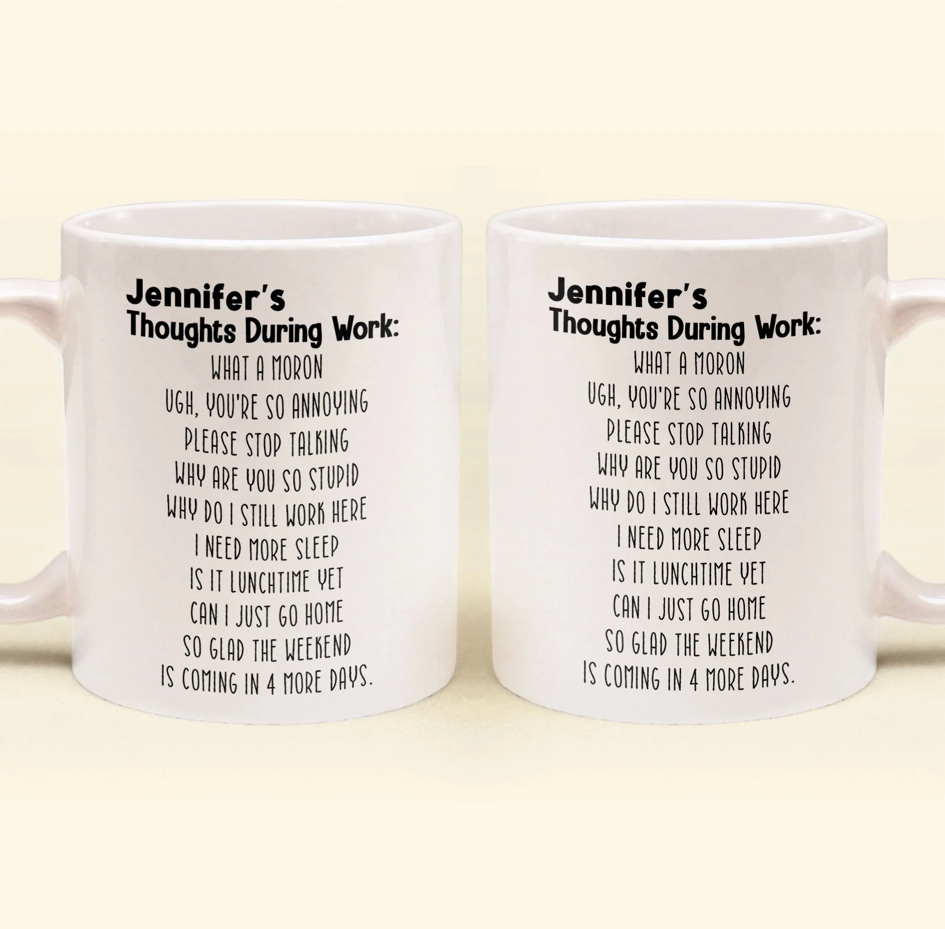 Thoughts During Work - Personalized Mug