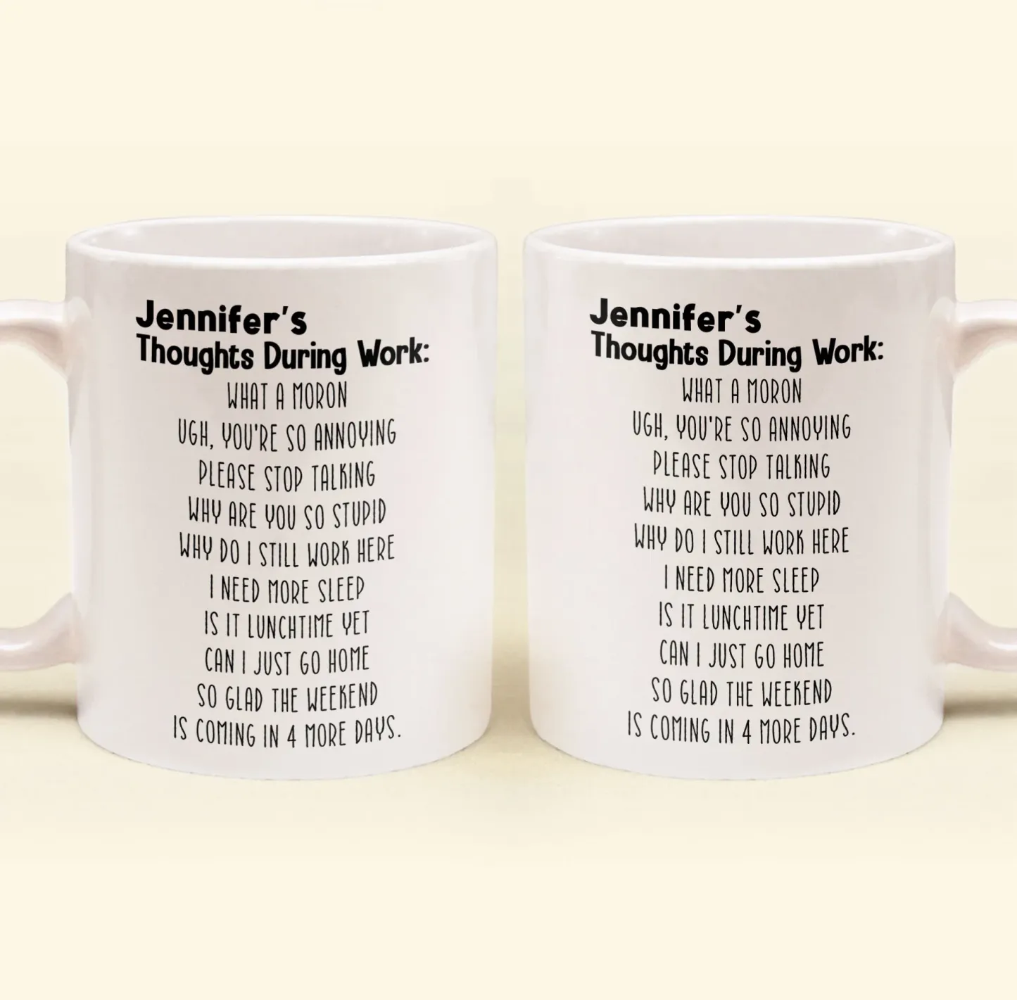 Thoughts During Work - Personalized Mug