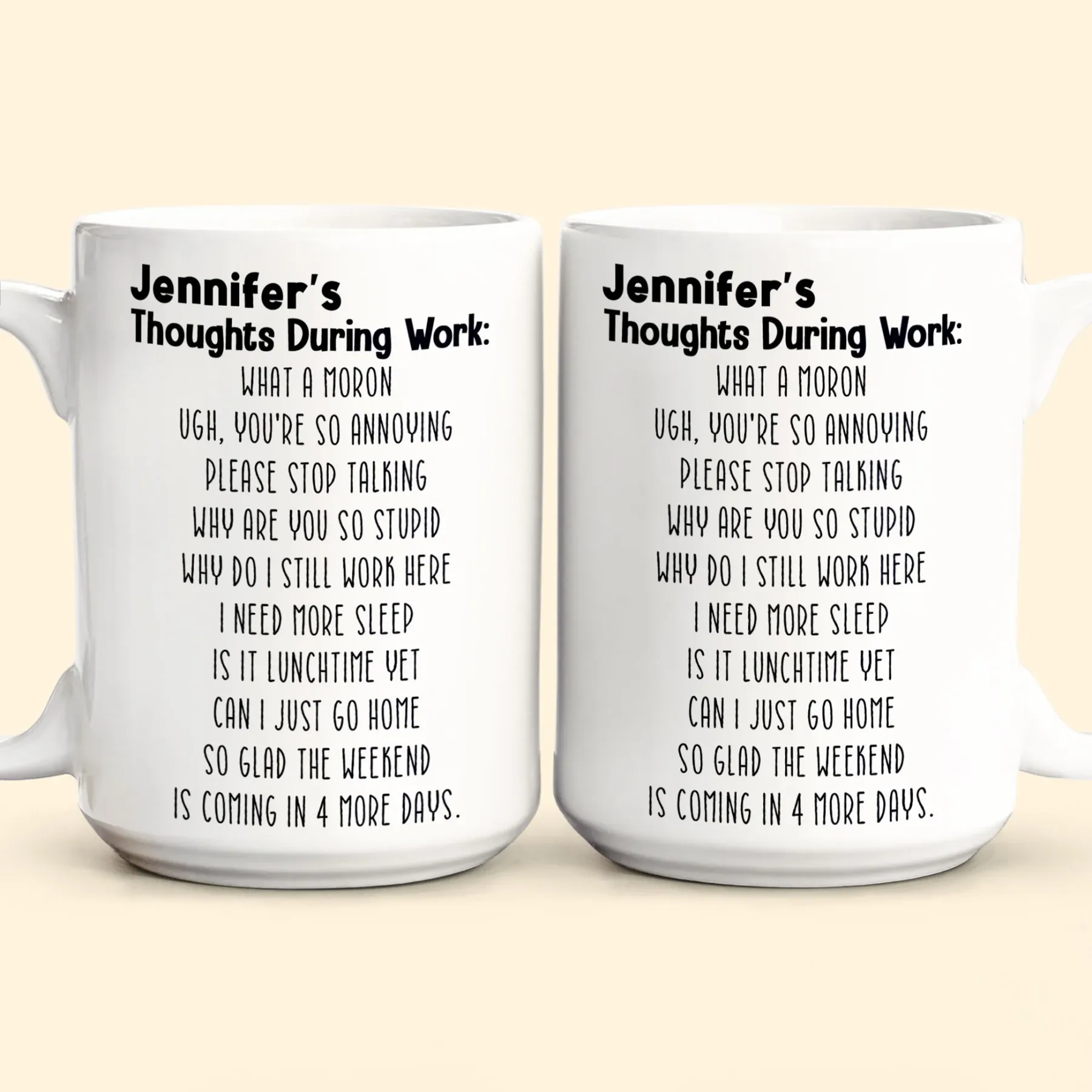 Thoughts During Work - Personalized Mug