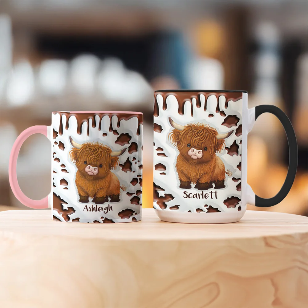 Personalized Highland Cow Mug with Name