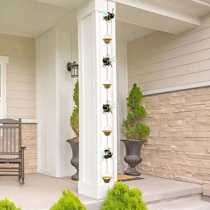 🐝Whimsical Bee Rain Chain — Transforming Rainy Days into a Garden Spectacle