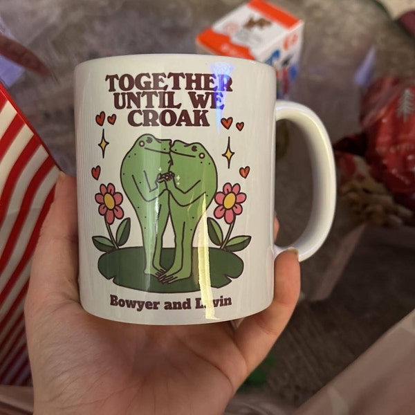 Custom Frog Mug, Personalized Couples Wedding Cup