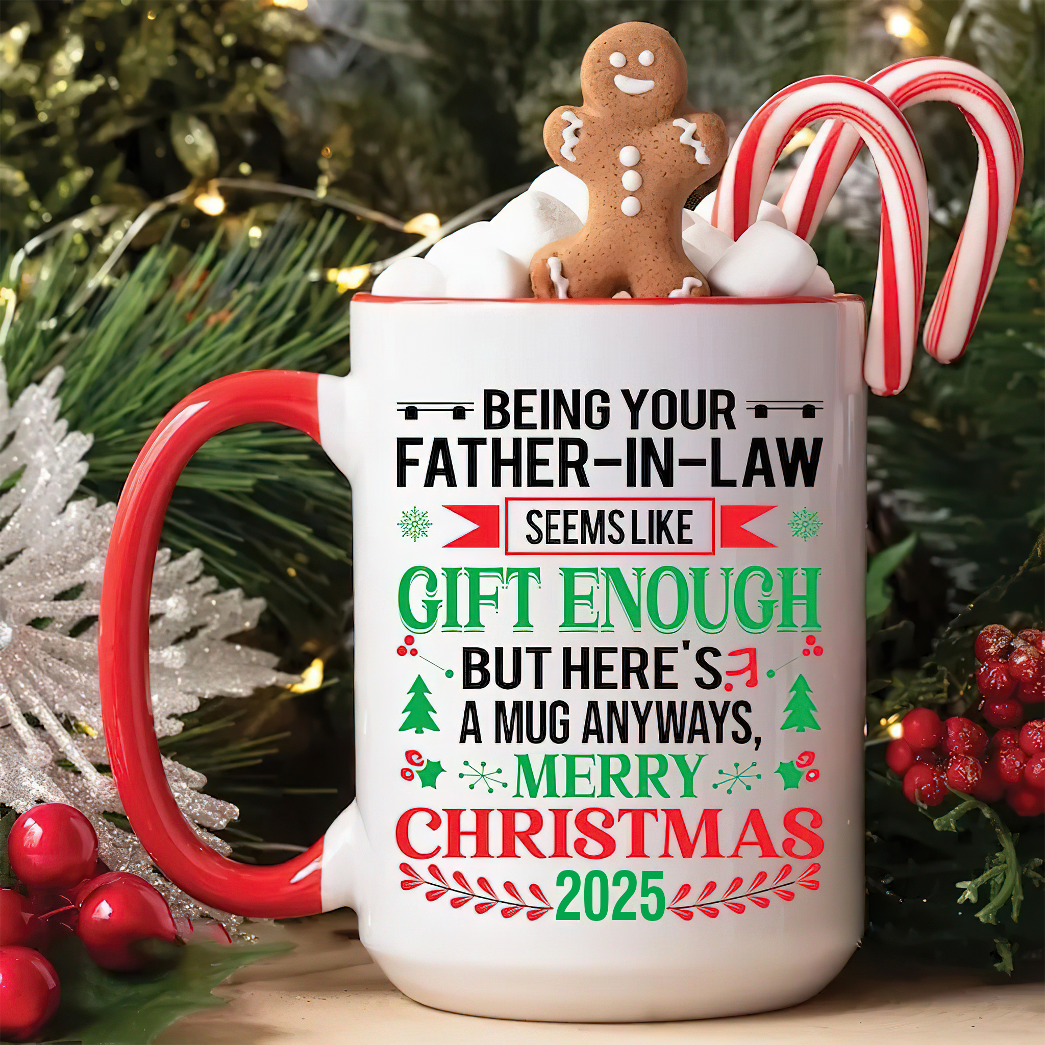 Being Your Father-In-Law Christmas Gift 2025 Colorful  Coffee Cup Mug