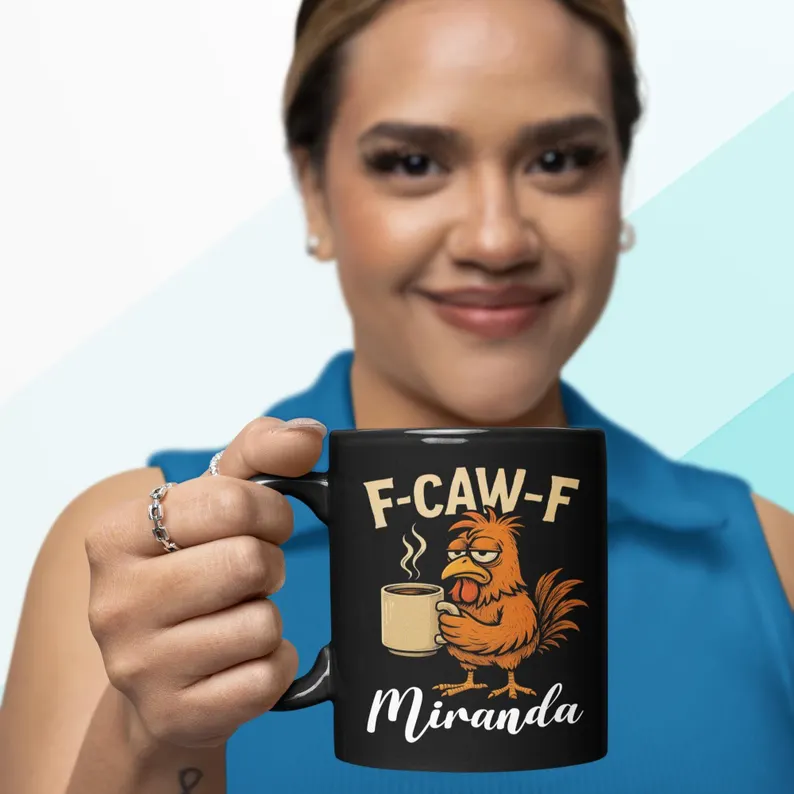 Funny F-Caw-F Chicken Humor Mug - Personalised FCAWF Mug