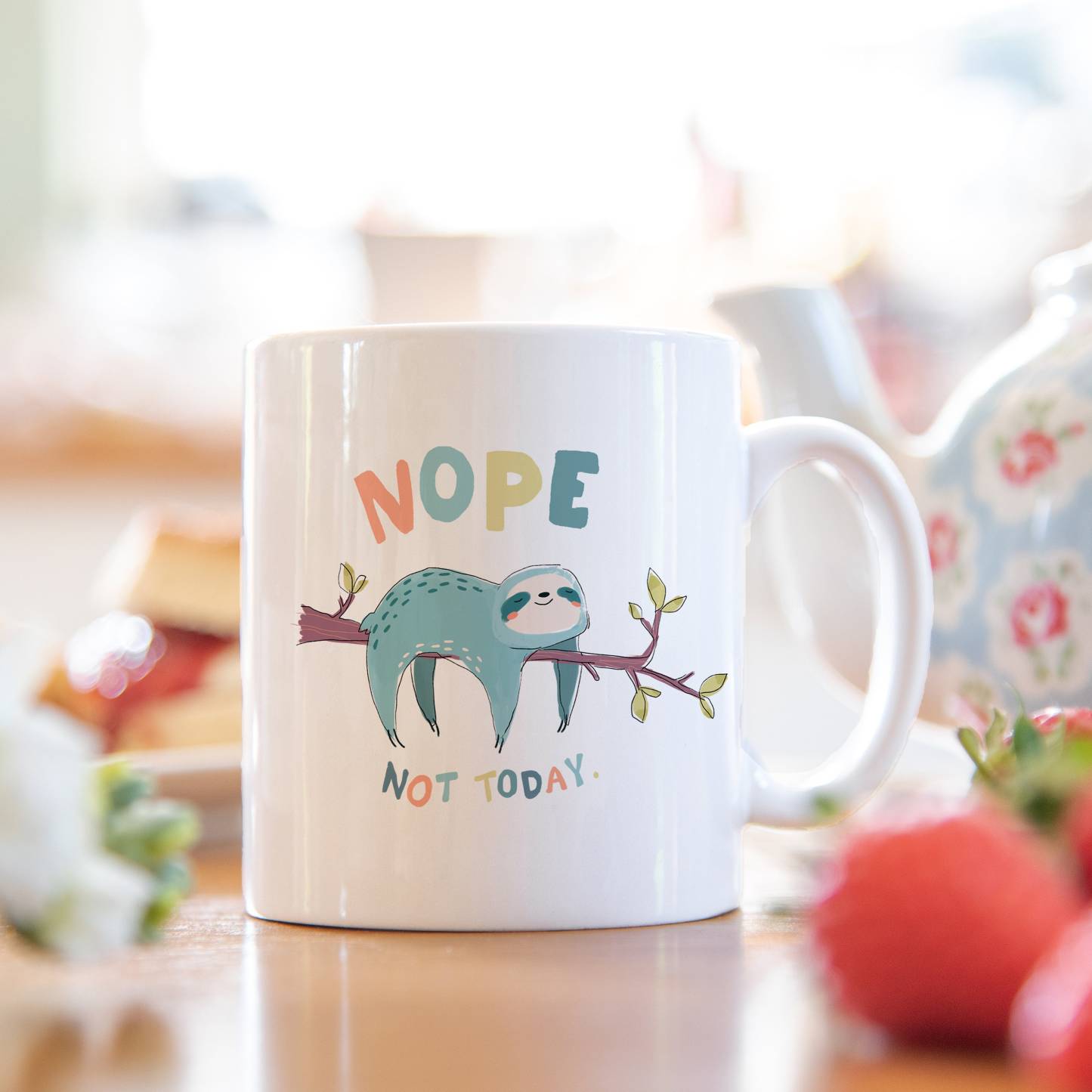 NOPE NOT TODAY sloth mug, funny gift