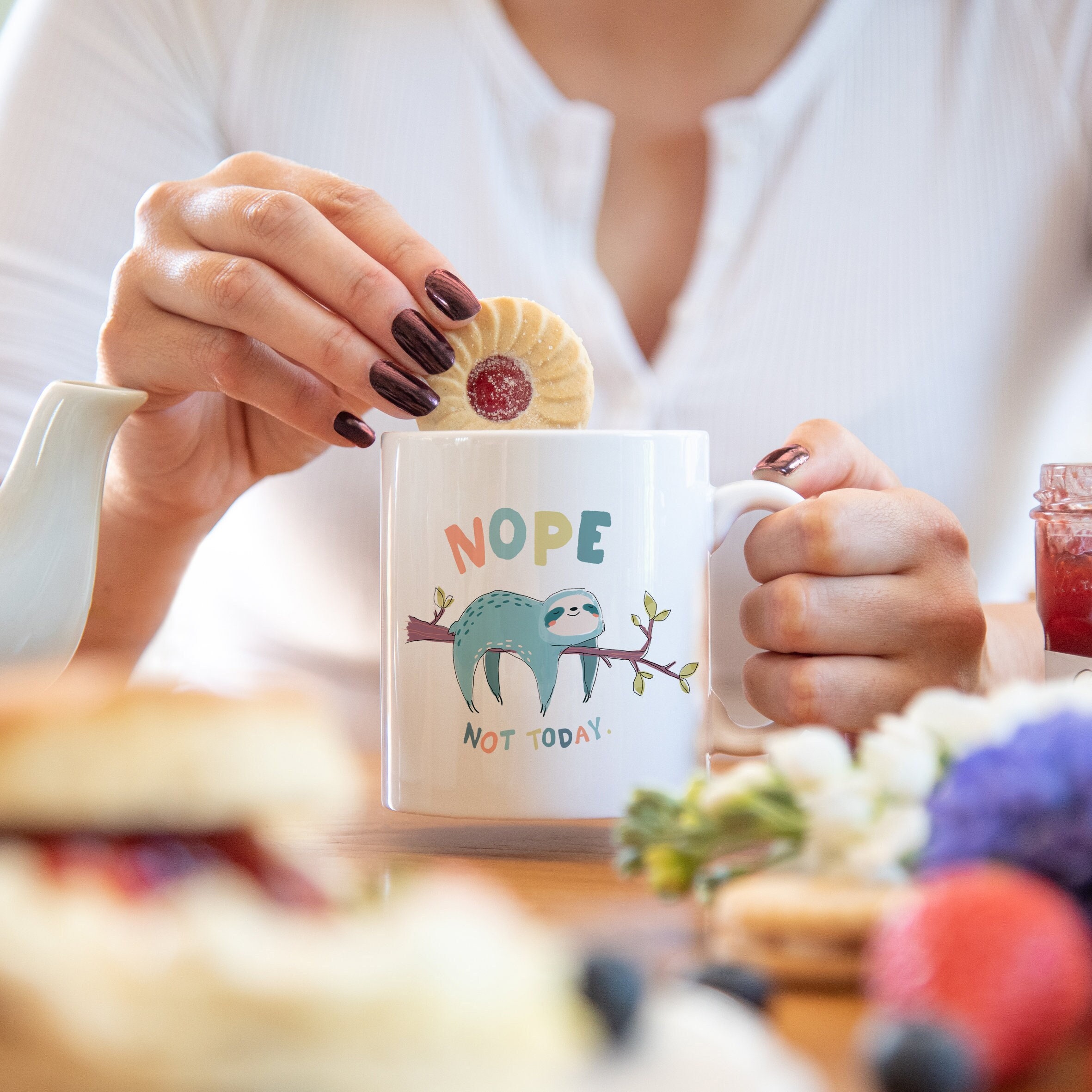 NOPE NOT TODAY sloth mug, funny gift