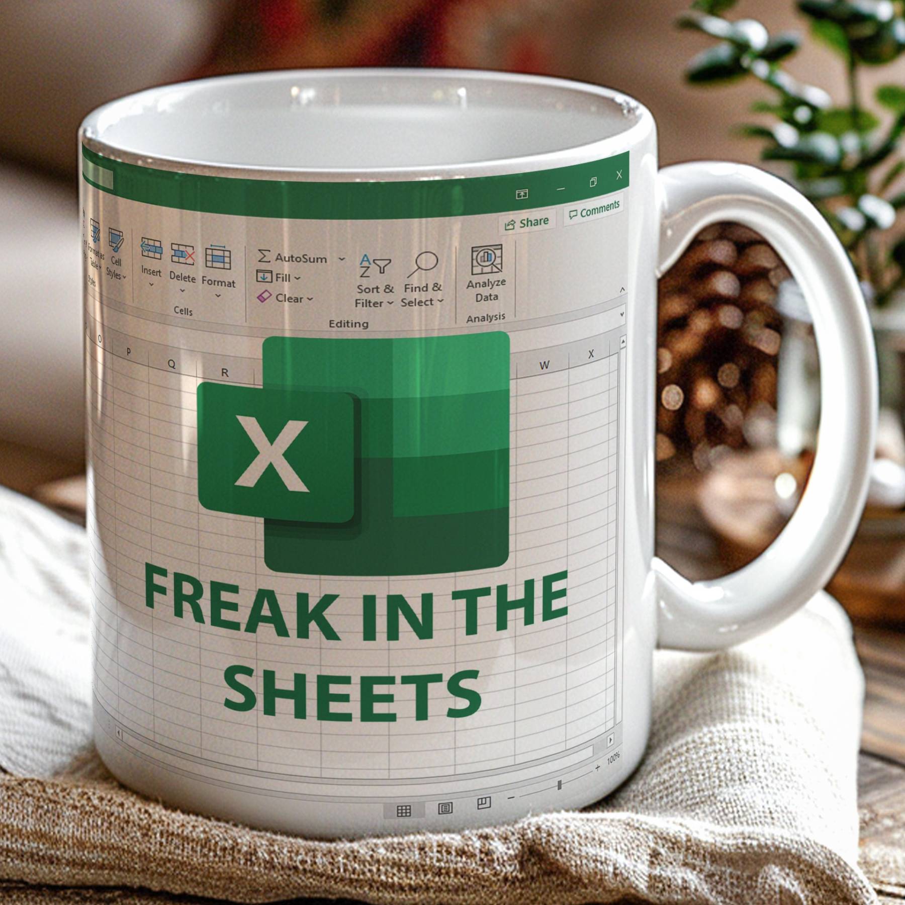 excel Freak in the sheets mug