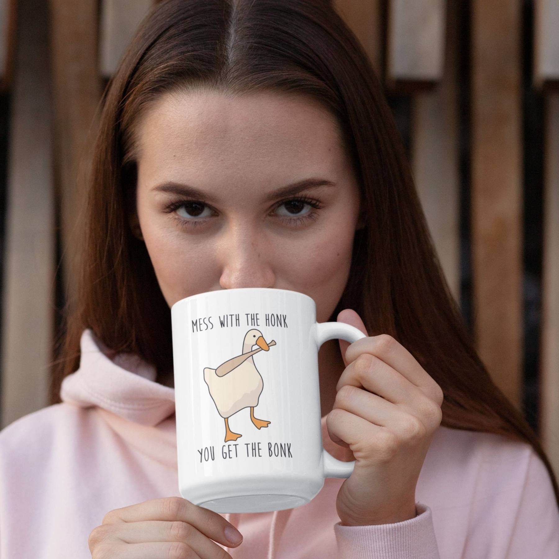 Mess With The Honk You Get The Bonk Funny Goose Mug