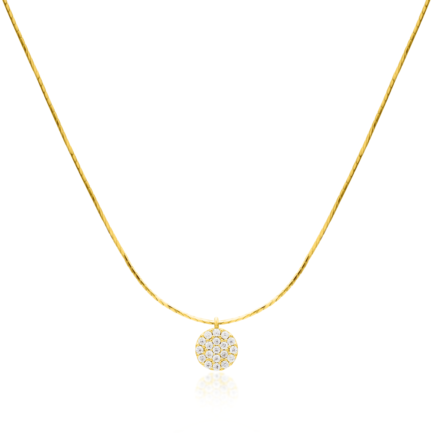 Circle pendant silk necklace