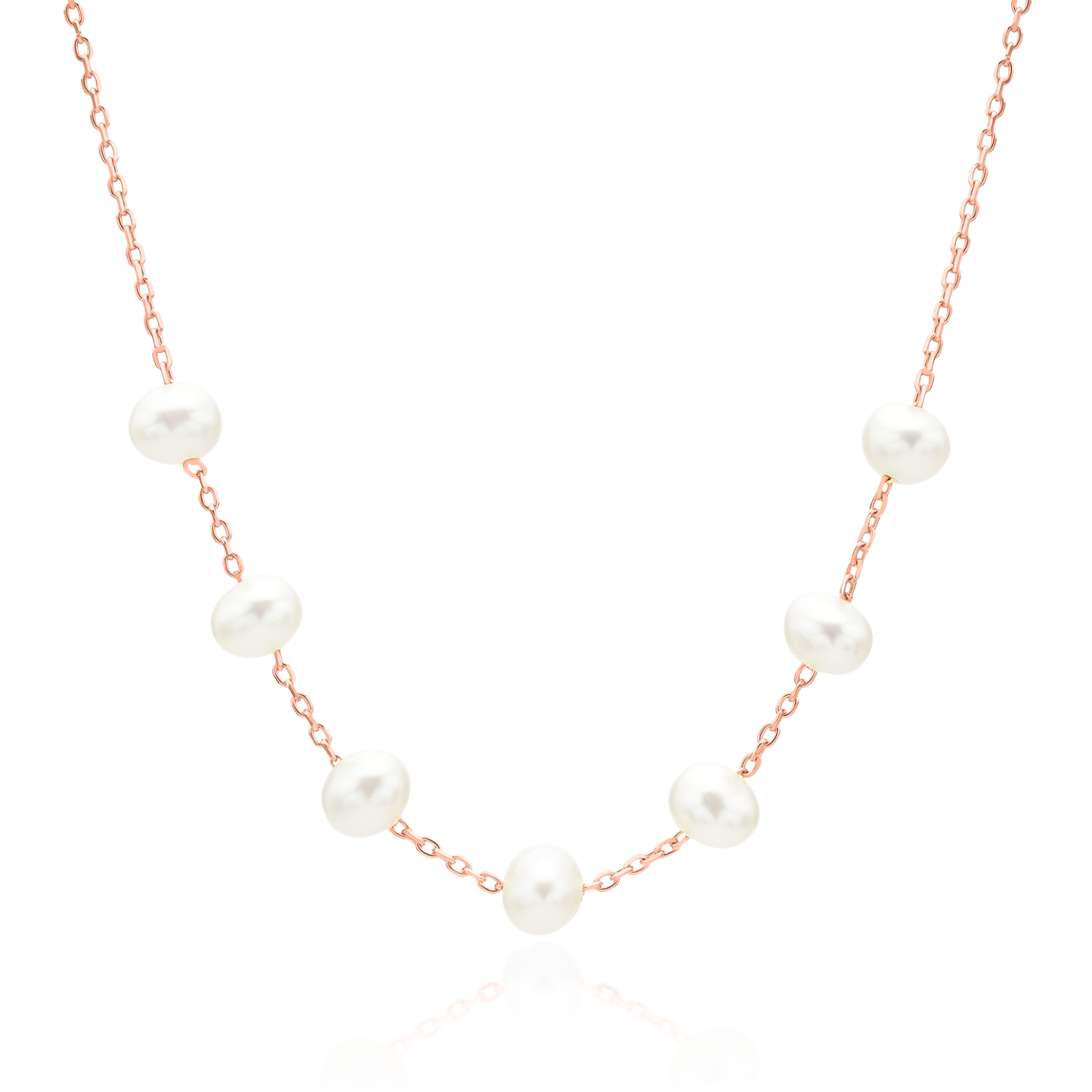Seven pearls relayed necklace