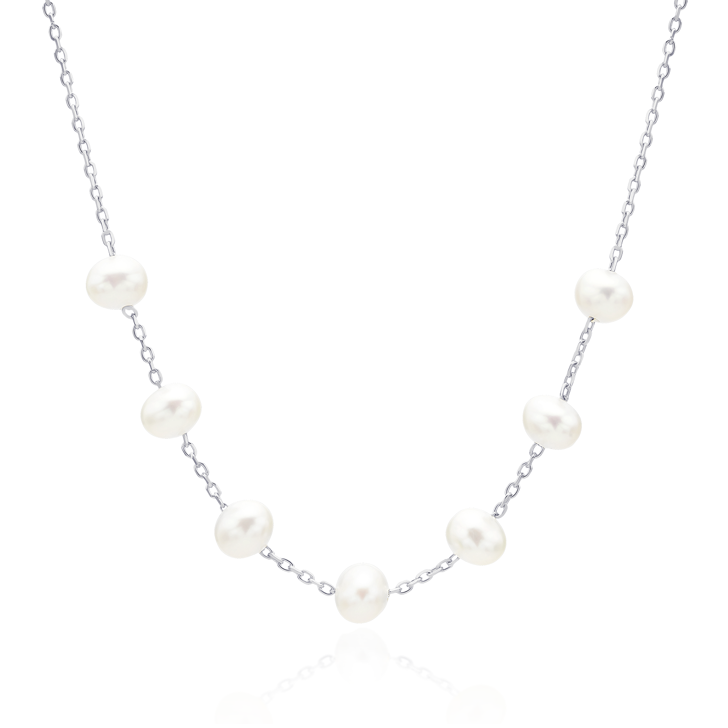 Seven pearls relayed necklace