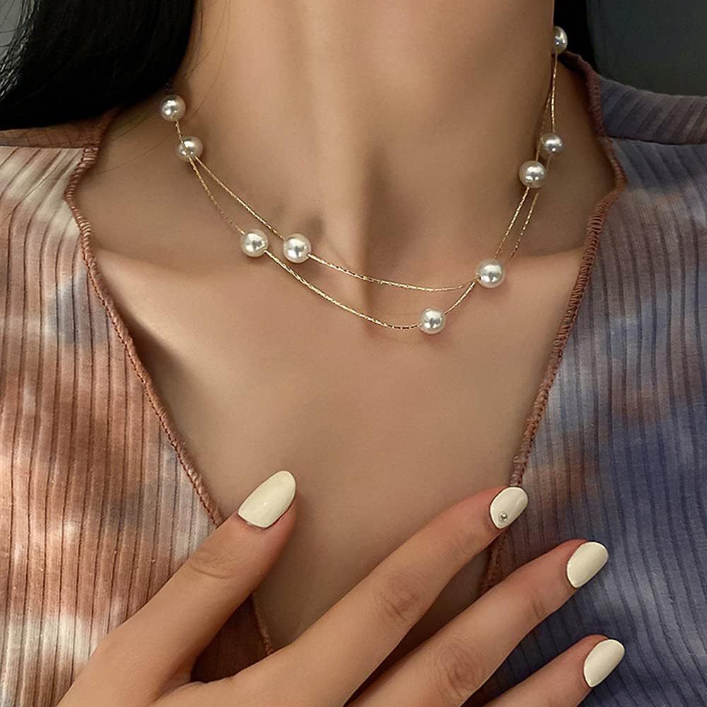 Innoven Exquisite Multi-Layer Clavicle Chain Necklace, Short Necklace Stack Pendant