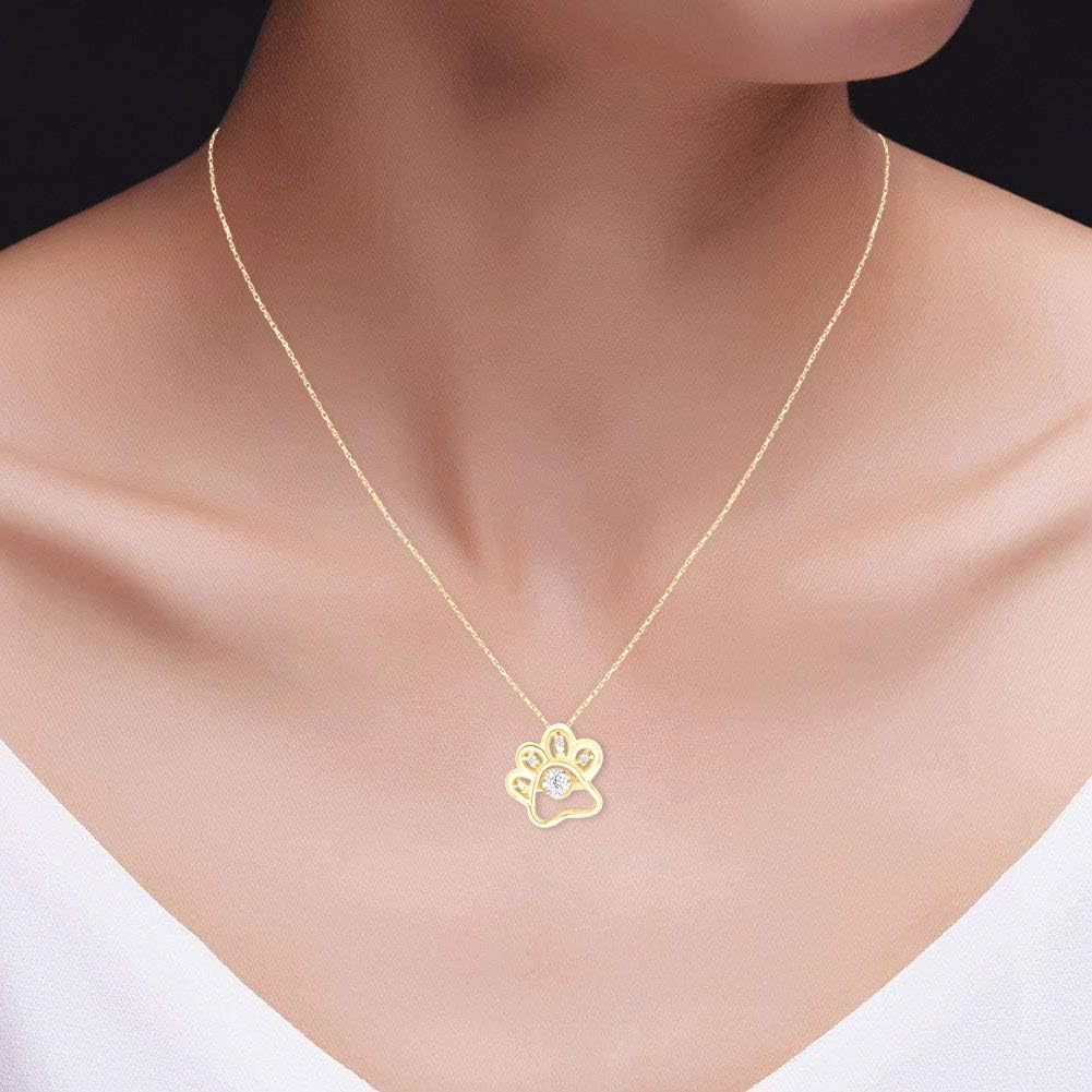 Innoven American Natural Diamond Gold Dog Claw Pendant Necklace
