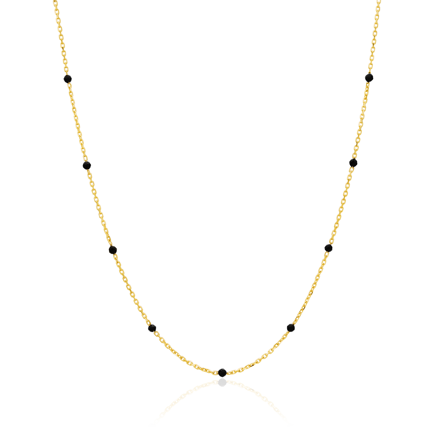 Black spinel relay necklace