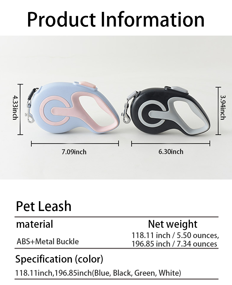 Dog Leash Auto Shrink Wrap Reflective Dog Leash Walking