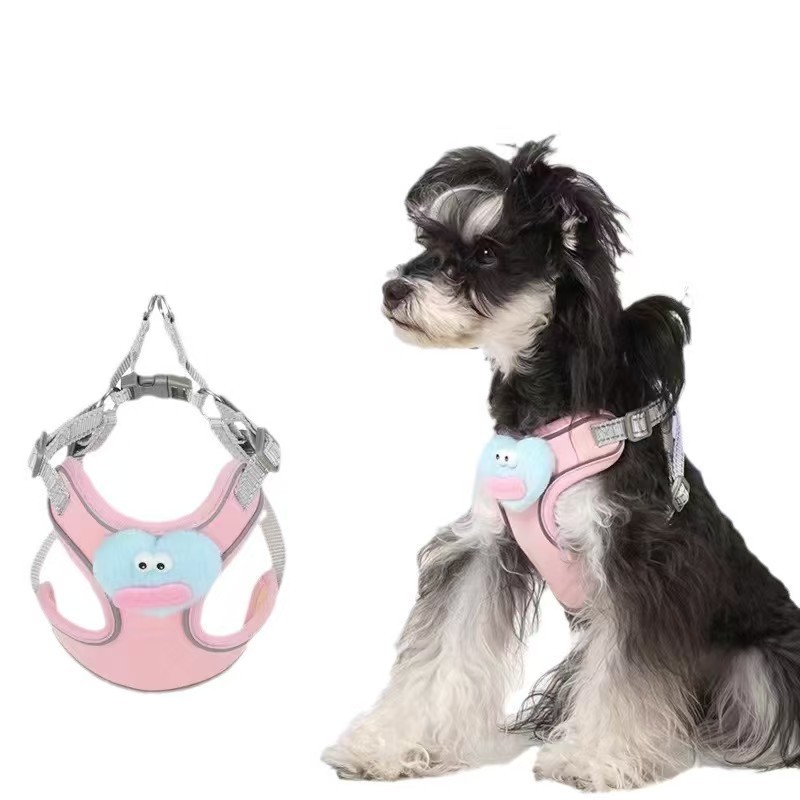 Dog leash cute chest and back explosion-proof punch line outdoor small and medium-sized dog multifunctional dog leash training dog special use