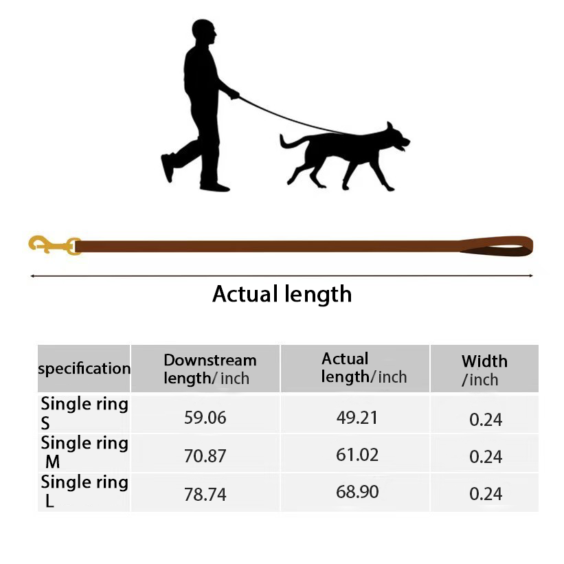 Genuine Leather P Rope Cowhide Punch Leather 6mm Dog Training