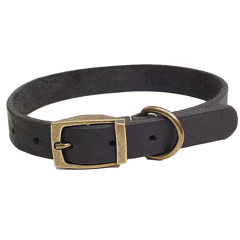 Genuine Cowhide Dog Leash Head Layer Cowhide Large And Small Dogs Pet Collar