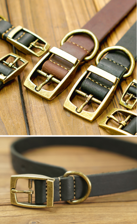 Genuine Cowhide Dog Leash Head Layer Cowhide Large And Small Dogs Pet Collar