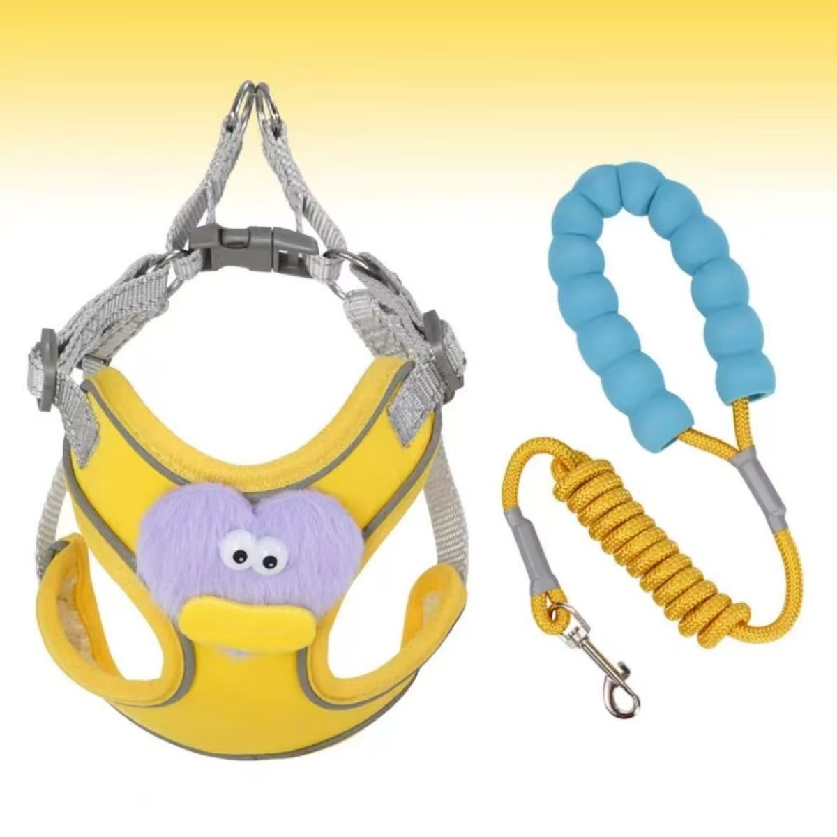 Dog leash cute chest and back explosion-proof punch line outdoor small and medium-sized dog multifunctional dog leash training dog special use