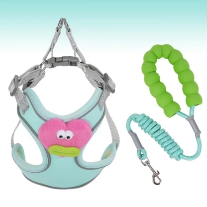Dog leash cute chest and back explosion-proof punch line outdoor small and medium-sized dog multifunctional dog leash training dog special use