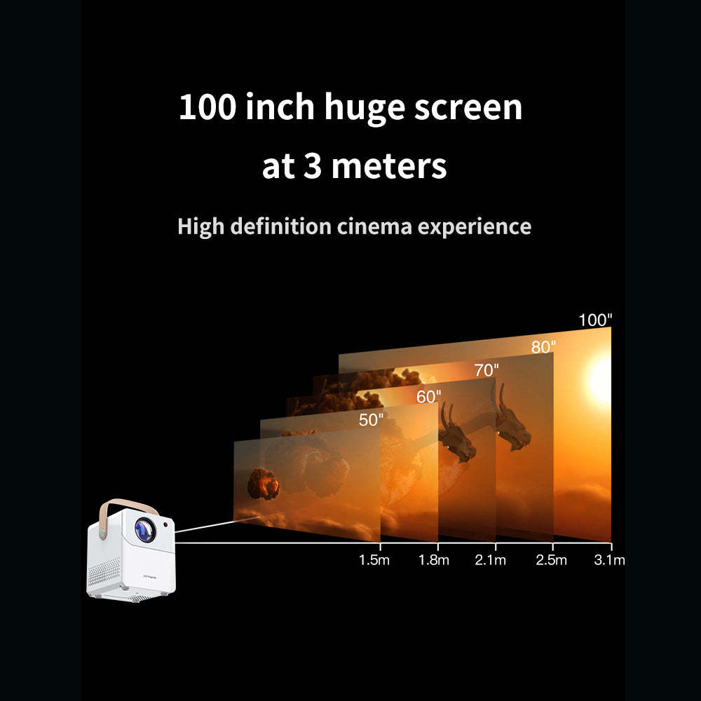 Projector With WiFi & Wireless Capabilities, FullHD 1080Pp Portable VideoPrgiectorHomsTheater, Wireless Projection Screen, CompatibleWith HDTV AV, TVStick, Laptop.Smartphone.Ldeal For Family Dinners And Birthday Gifts