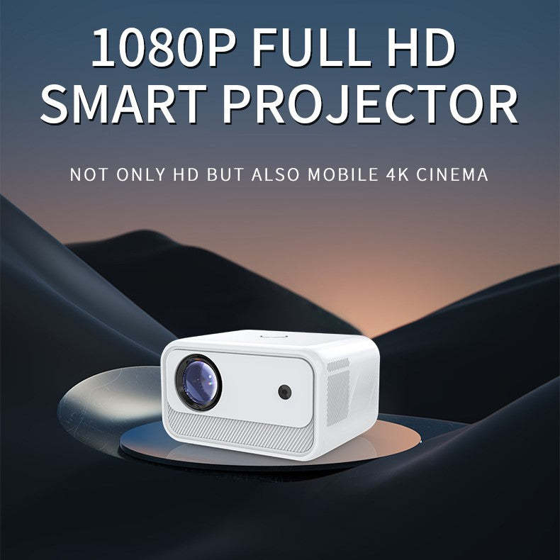 Smart 4K Projector, Mini Projector with 2.4G 5G Wi Fi and Bluetooth 5.0, Support Auto Trapezoidal Correction and Short Focus Projection, for Home Theater