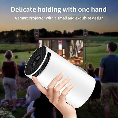Mini Projector 4K 1080P Support, Portable Projector WiFi6 BT 5.0 Android 11, Smart Projector Auto Horizontal Correction,180°Rotatable Outdoor Movie Projector Compatible with Phone