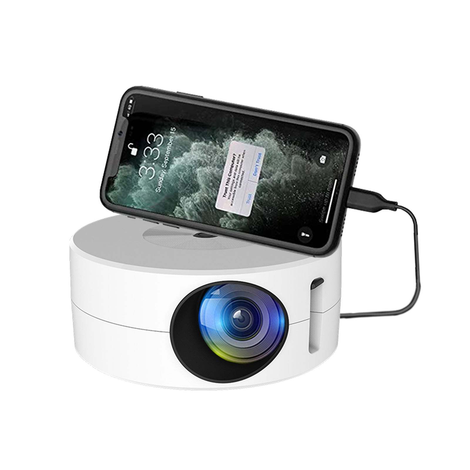 LED Mobile Video Mini Projetor, ao ar livre, 360, Home Theater, Cinema