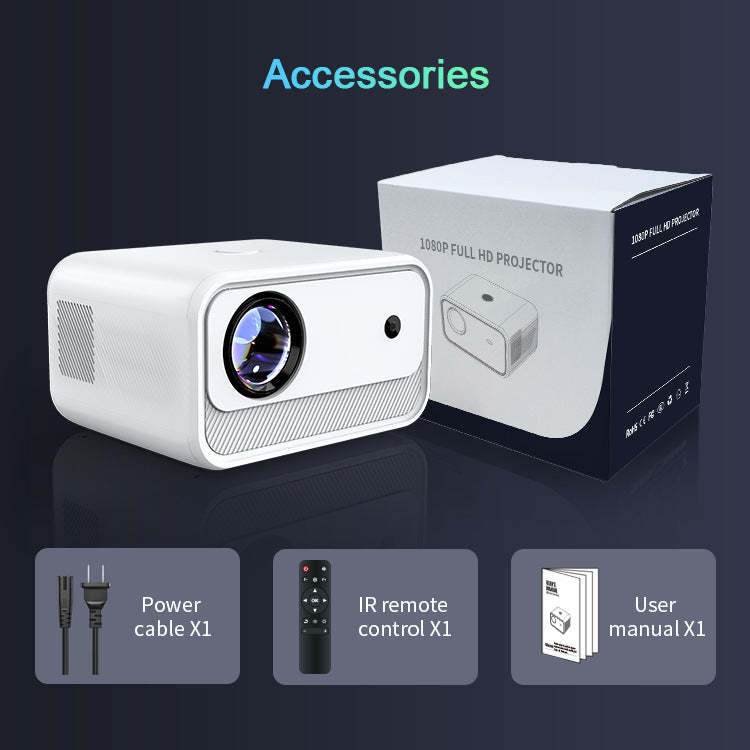 Smart 4K Projector, Mini Projector with 2.4G 5G Wi Fi and Bluetooth 5.0, Support Auto Trapezoidal Correction and Short Focus Projection, for Home Theater