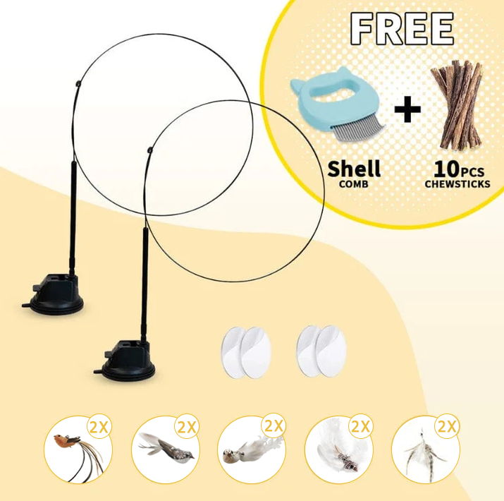 Interactive Bird Simulation Cat Toy Set 